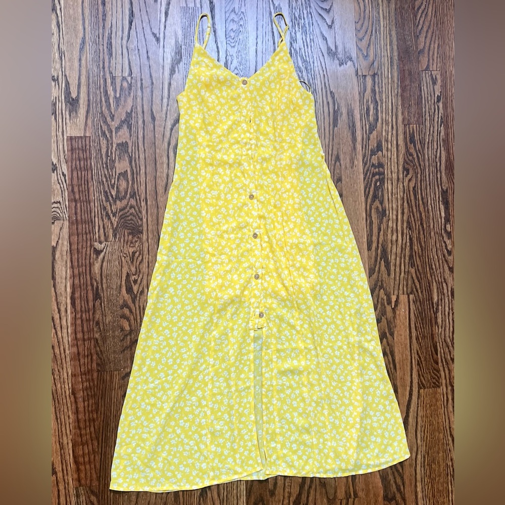 Sienna Sky Yellow & White Floral Print Sundress Midi Dress